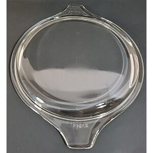 Vintage Pyrex 470-C Casserole Clear Glass Lid Only Flat Tab Handle MCM Round